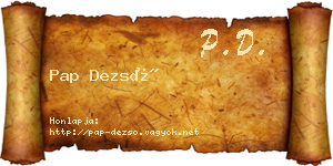 Pap Dezső névjegykártya