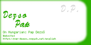 dezso pap business card