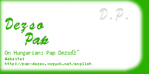 dezso pap business card